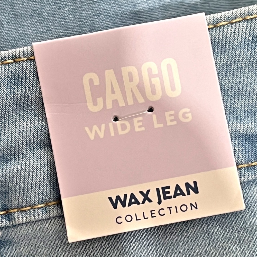 NWT! [Wax Jean] Light Wash Wide Leg Cargo Jeans Y2K Back to School Size 31 - Picture 8 of 10